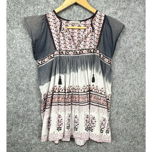 Ulla Johnson Gray and Pink Patterned Blouse